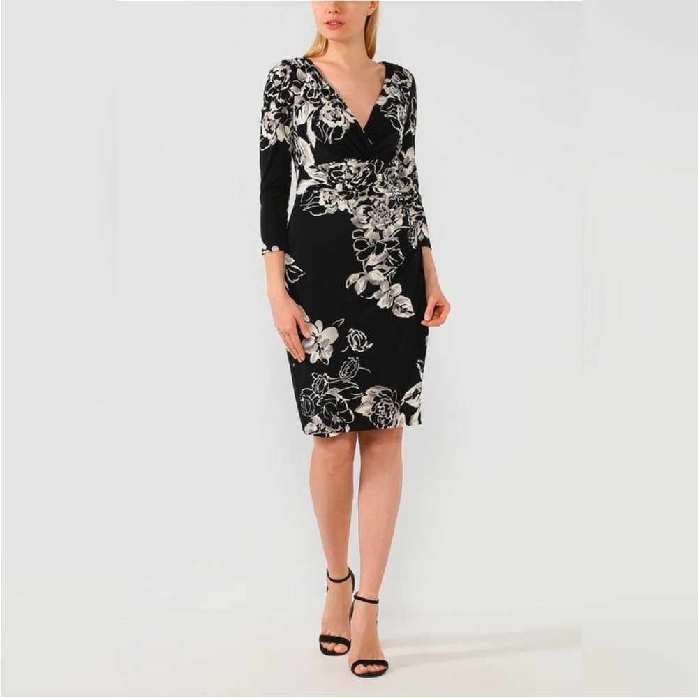 NWT Lauren Ralph Lauren Elegant Long Sleeve
Black and White Floral Dress Size 6 - Picture 2 of 14